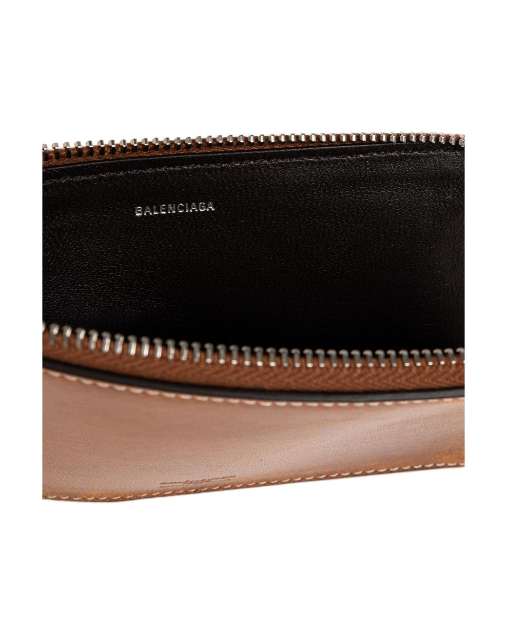 Balenciaga Brown Leather Card Holder