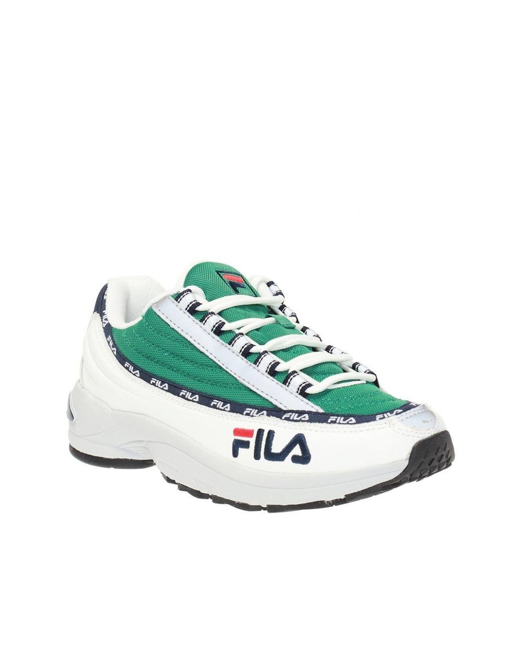 Fila Leather 'dstr97' Sneakers in Grey White Green (Green ... Fila Leather 'dstr97' Sneakers in Grey White Green (Green ...