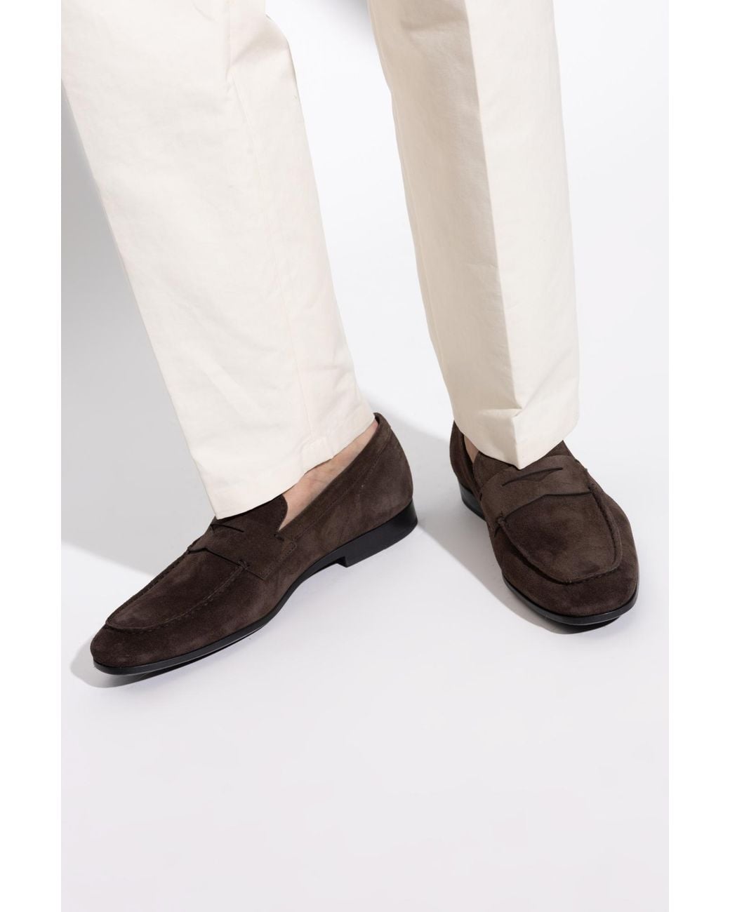 Tod's Black Suede Loafers Shoes for men