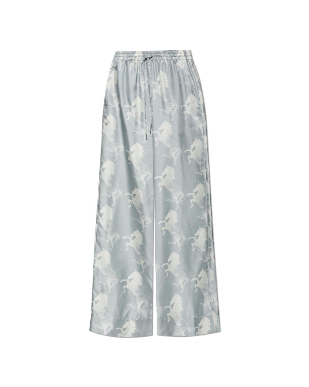 Stella McCartney Gray Silk Wide-Leg Trousers
