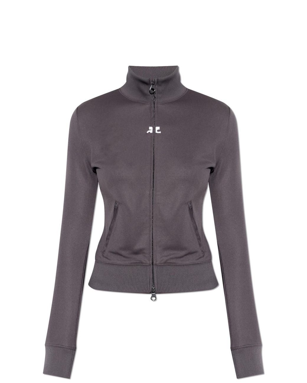 Courreges Purple Sweatshirt With Stand-Up Collar