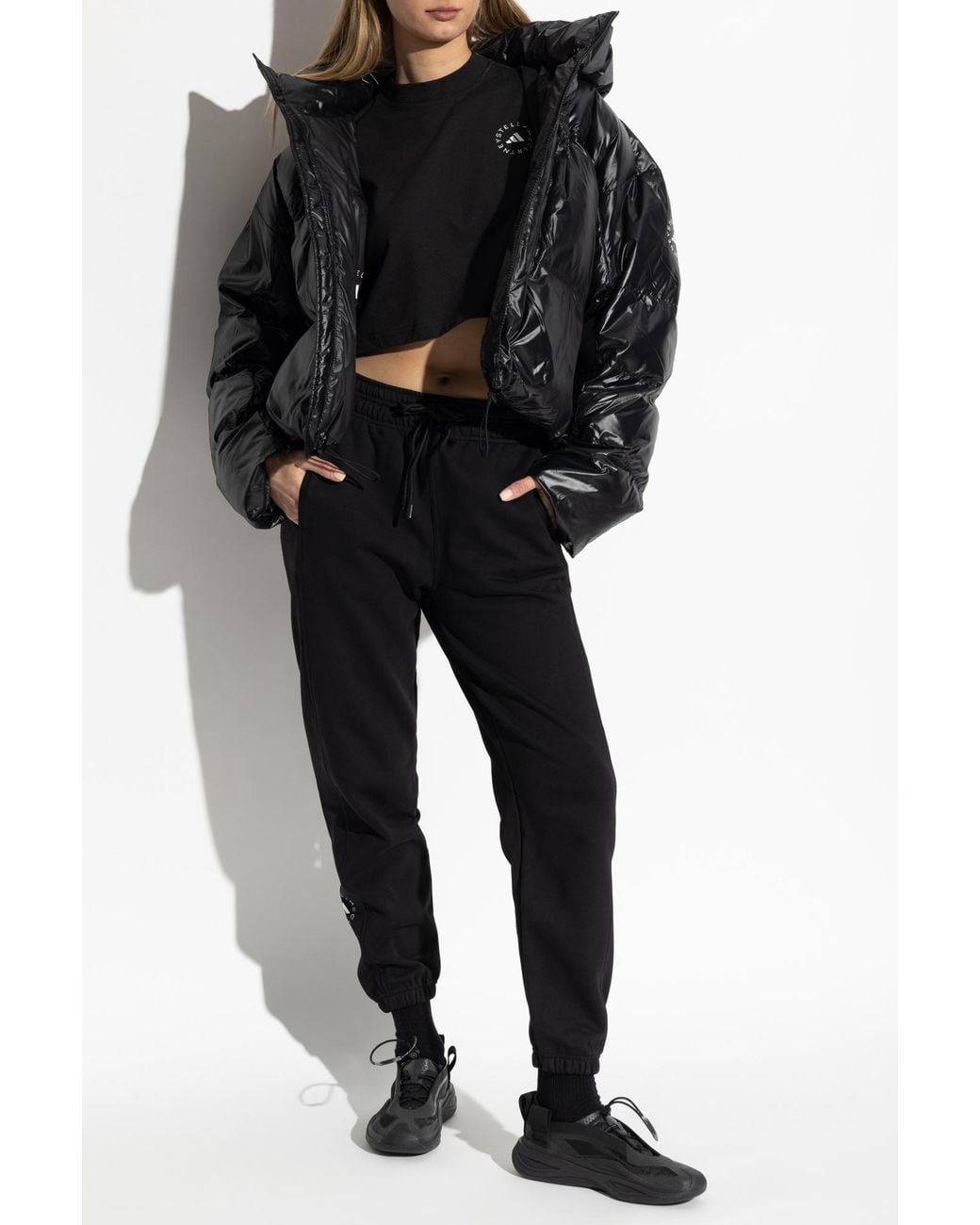 Adidas By Stella McCartney Black Padded Jacket With Logo