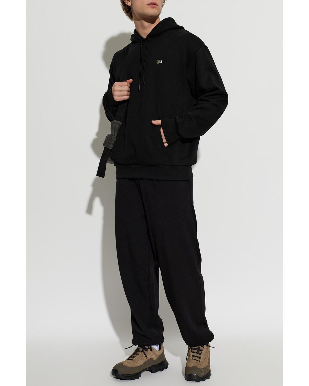 Lacoste Black Hooded Sweatshirt for men