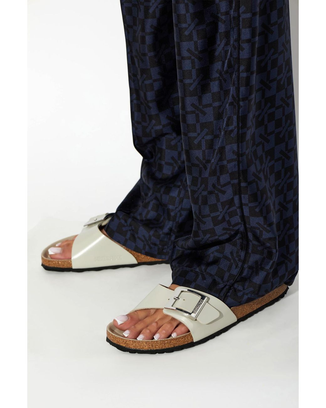 Birkenstock White 'Madrid Droplet Buckle' Sandals