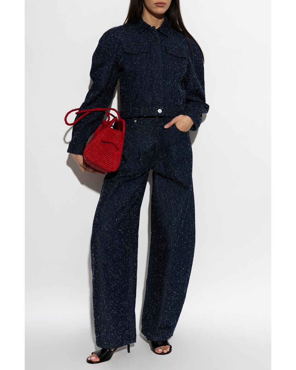 Jacquemus Blue Denim Jacket "Ovalo"