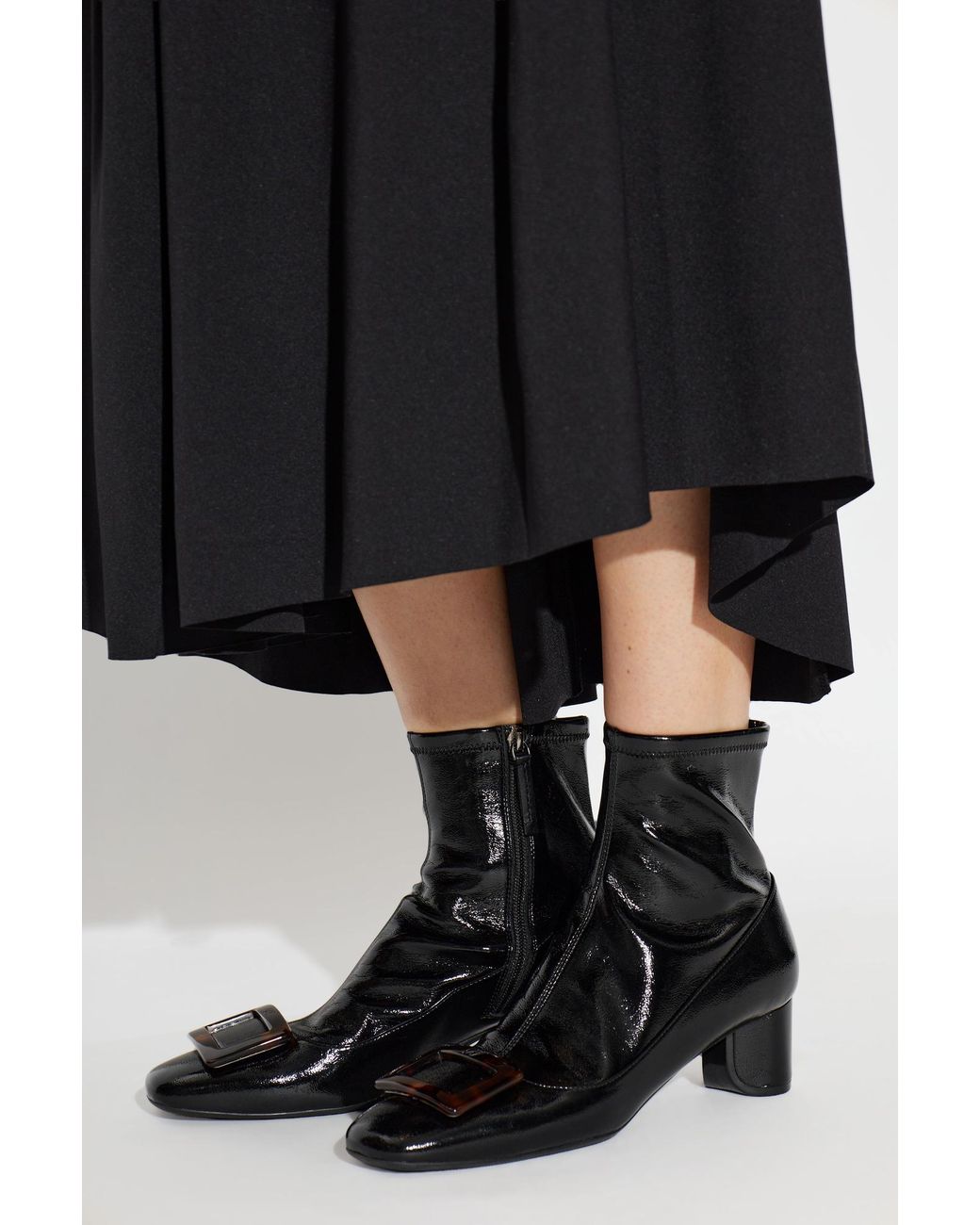 Roger Vivier Black 'U Look' Heeled Ankle Boots