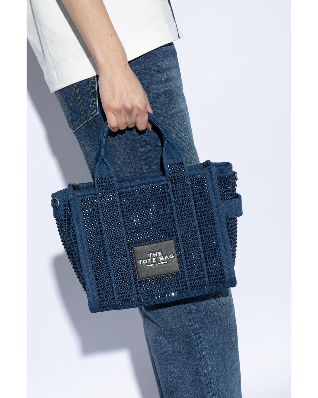 Marc Jacobs Handbag The Crystal Denim Small Tote Bag in Blue | Lyst