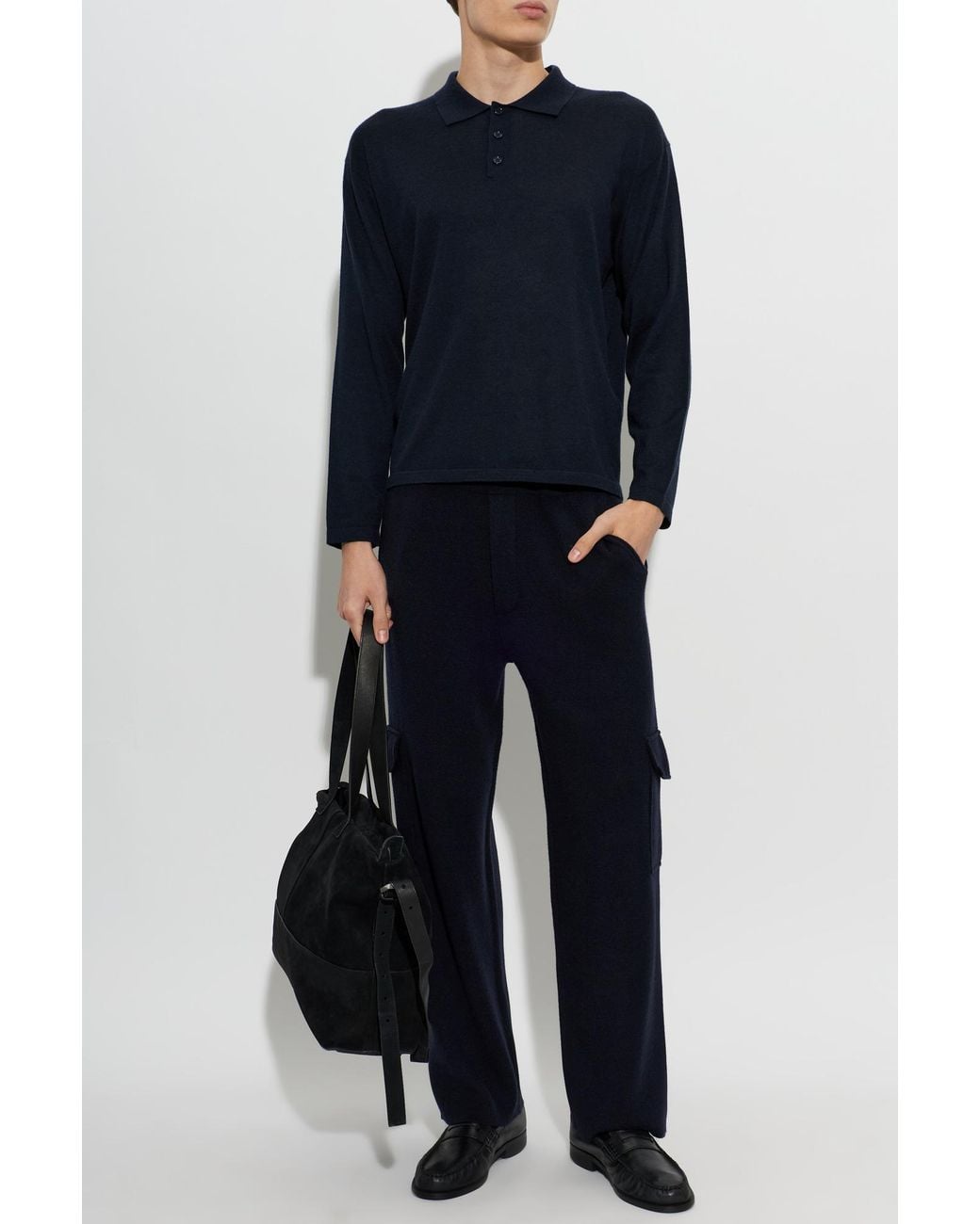 Lisa Yang Blue Liam Cashmere Polo for men