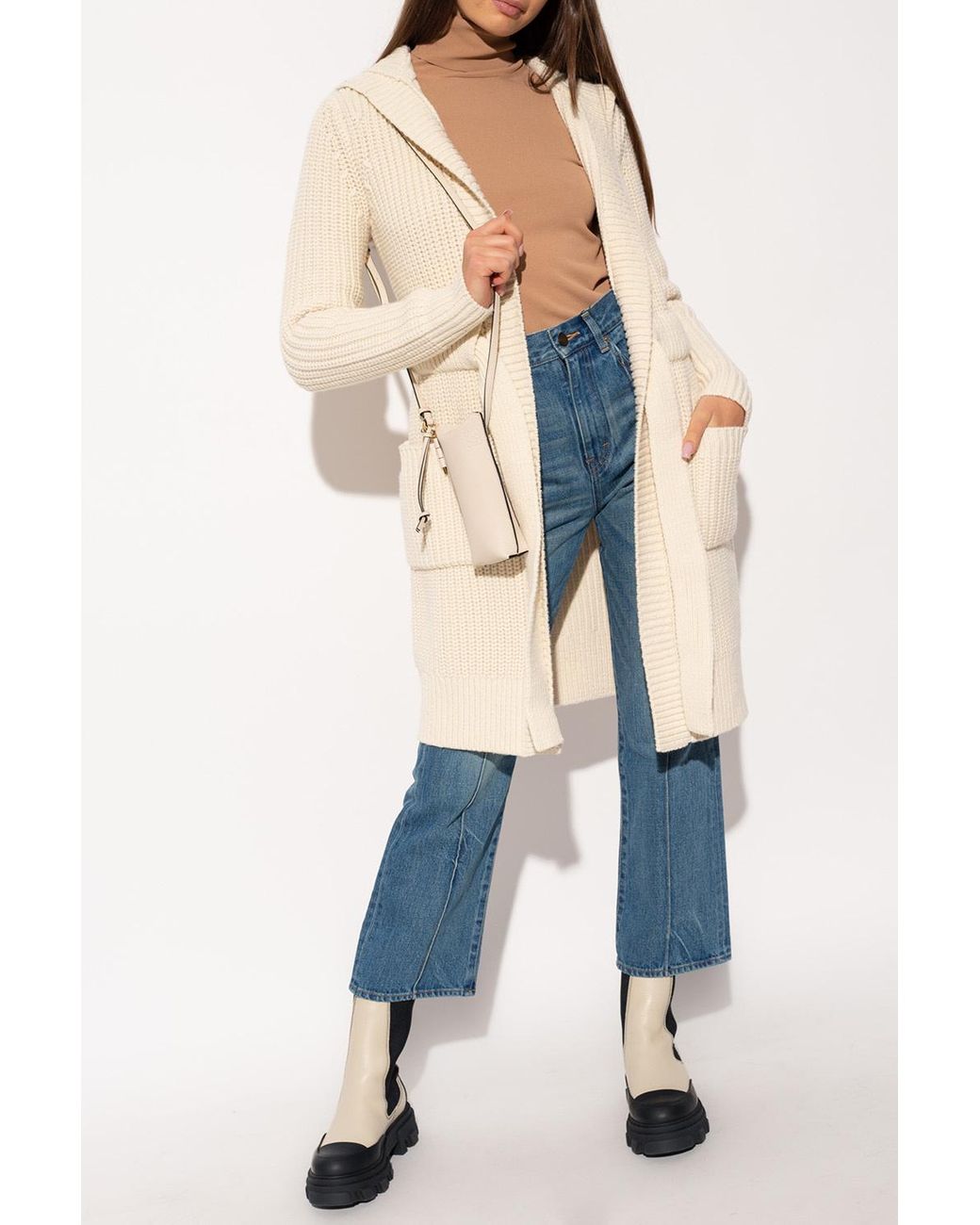 cream hooded cardigan