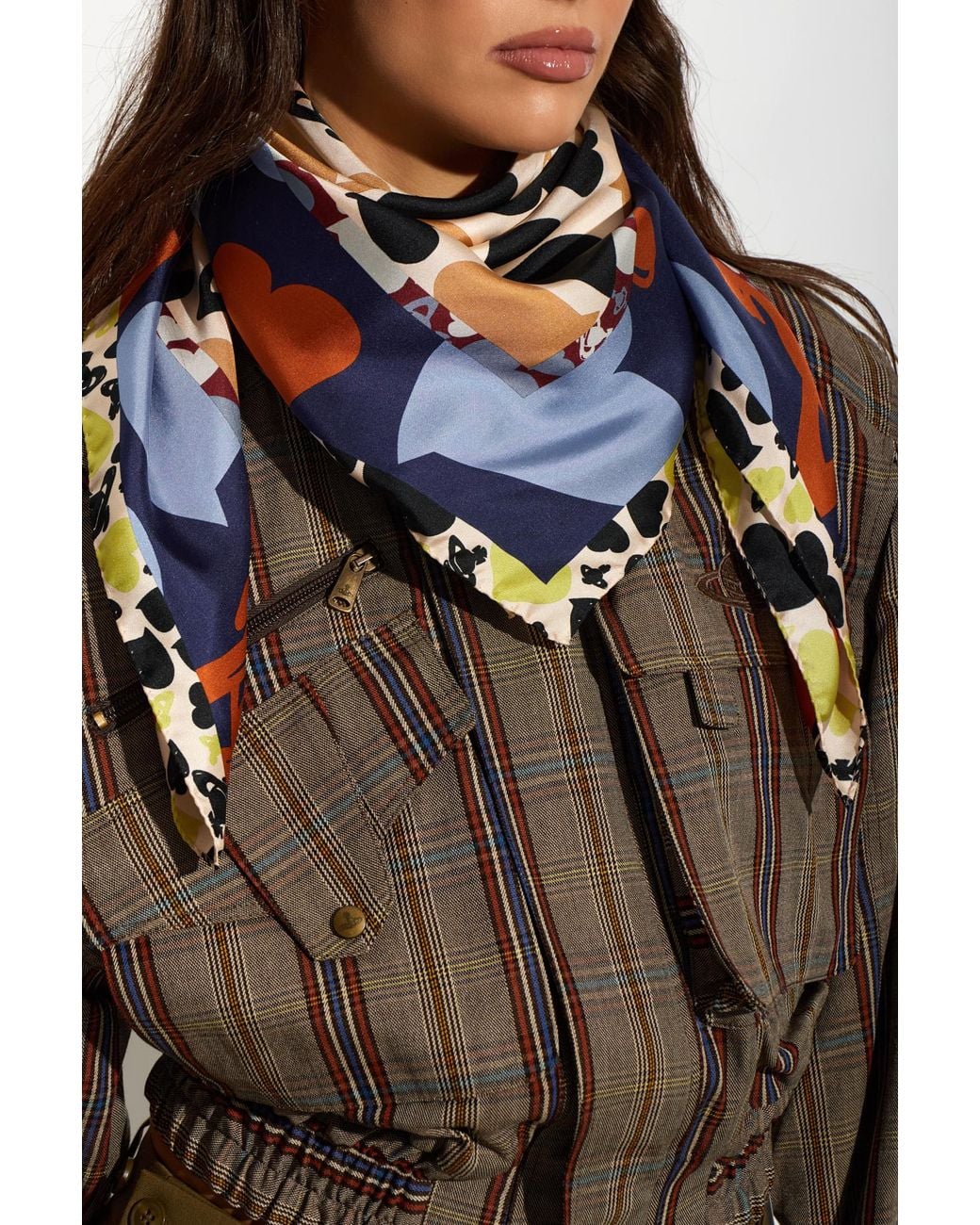Vivienne Westwood Blue Silk Scarf