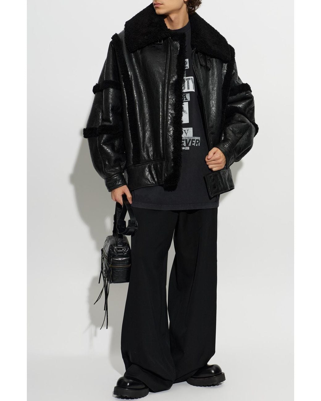 Balenciaga Black Printed T-Shirt for men