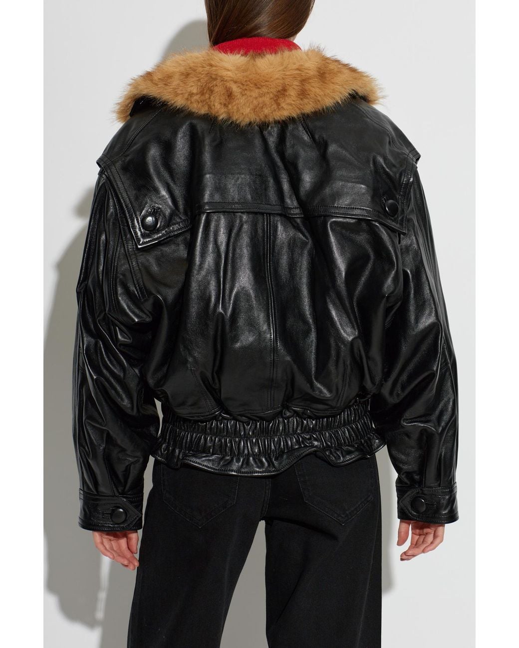 Isabel Marant Black Leather Jacket 'Valina'