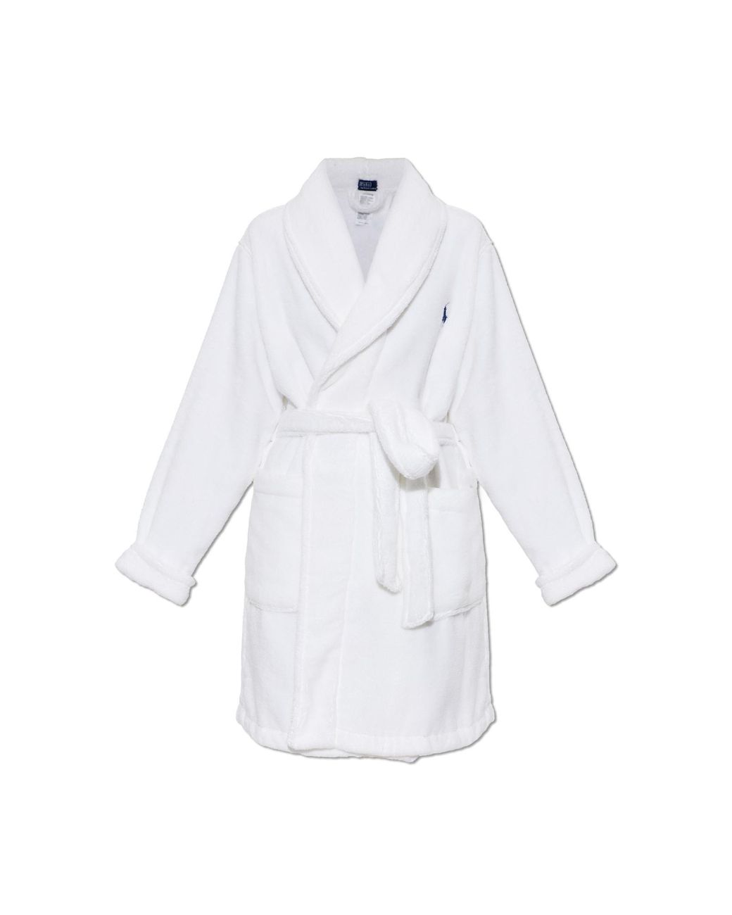 Polo Ralph Lauren White Cotton Bathrobe With Logo