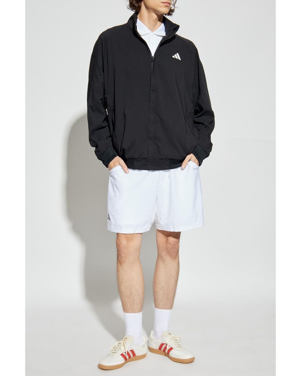 Adidas Originals Blue Jacket With Stand-Up Collar for men