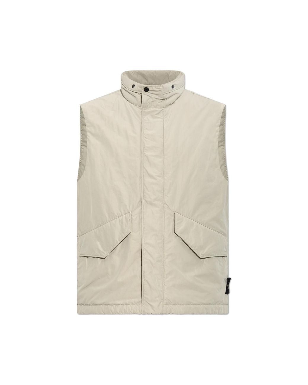 Stone Island Natural Insulated Vest With A Stand-Up Collar for men