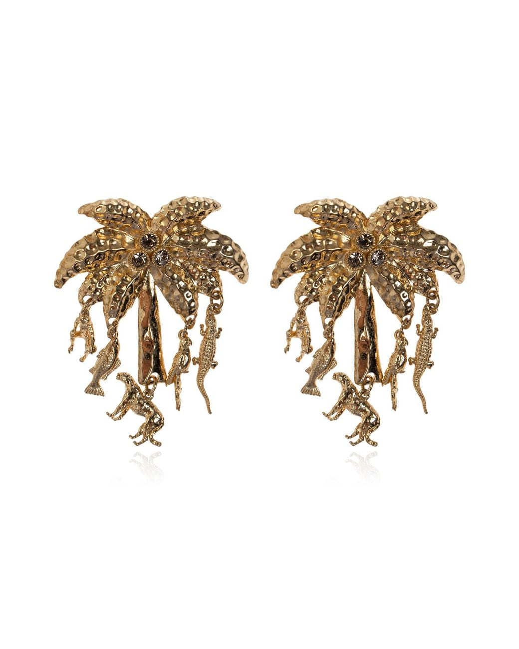 Jacquemus Metallic Brass Earrings 'Palmier'