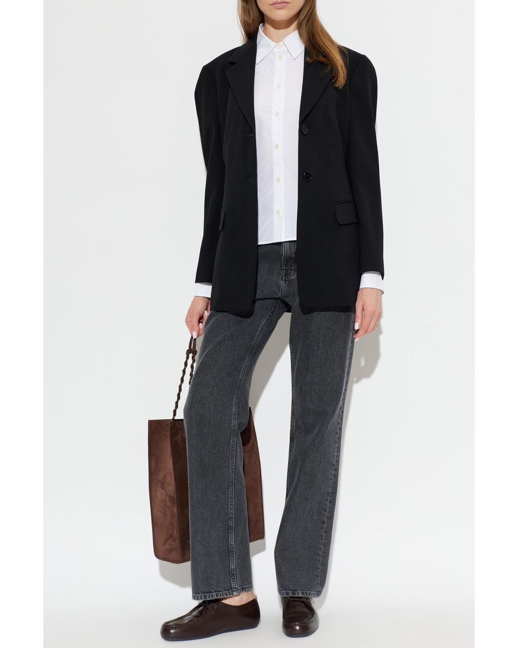 Jil Sander Black Wool Blazer With Notch Lapels
