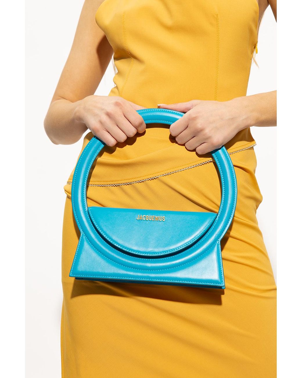 Jacquemus Leather 'le Sac Rond' Shoulder Bag in Blue | Lyst