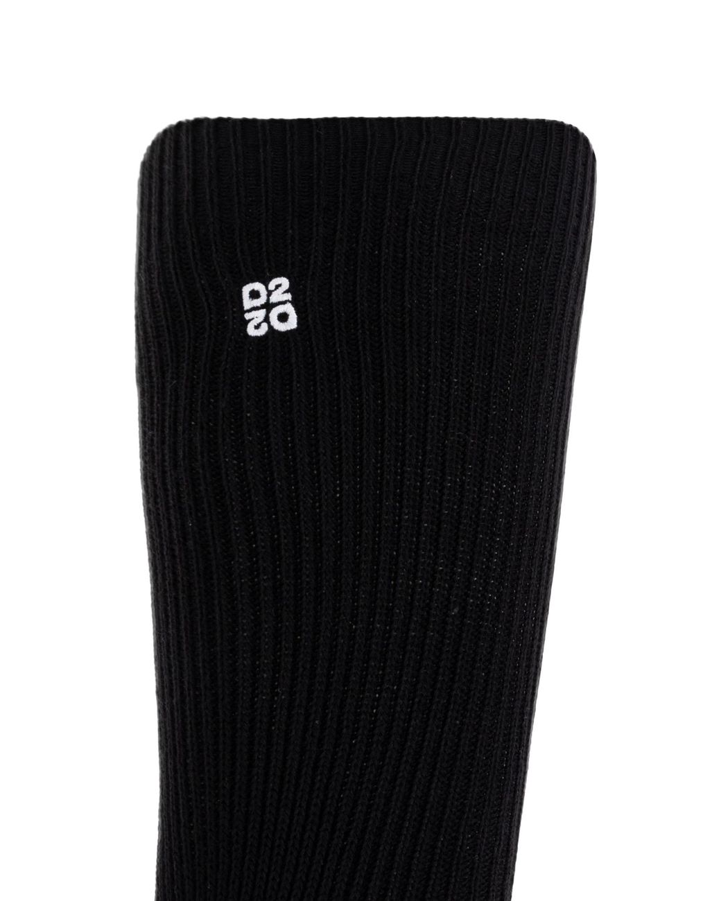 DSquared² Black Long Socks With Embroidered Logo for men