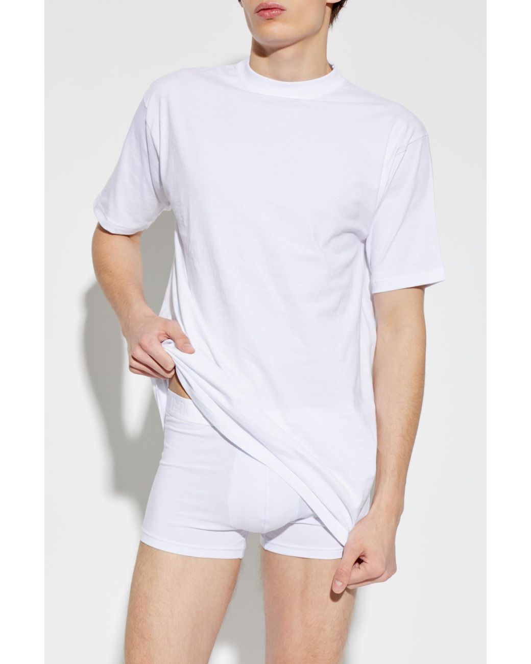 Hom White Underwear T-Shirt With Round Neckline for men