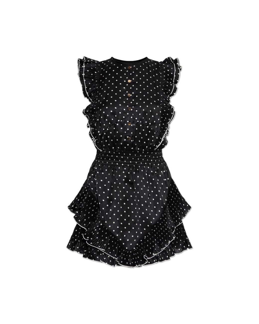 Self-Portrait Black Dress With Polka Dot Pattern