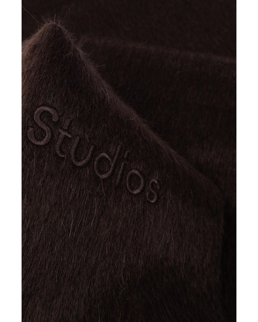 Acne Black Wool Scarf With Logo