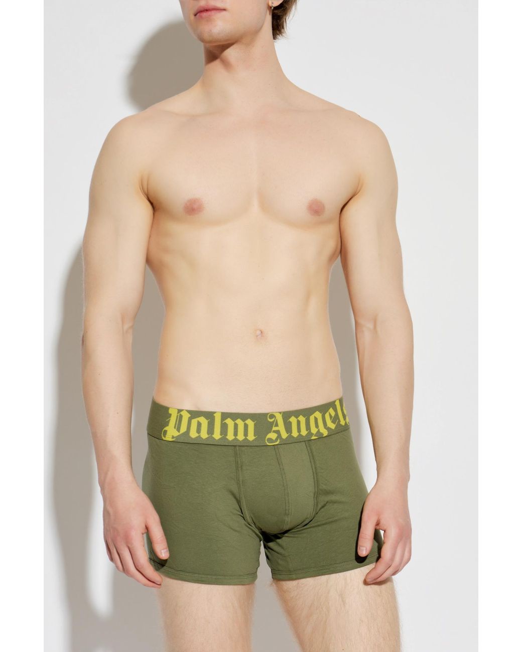Palm Angels Green Two-Pack Of Boxers With Logo for men