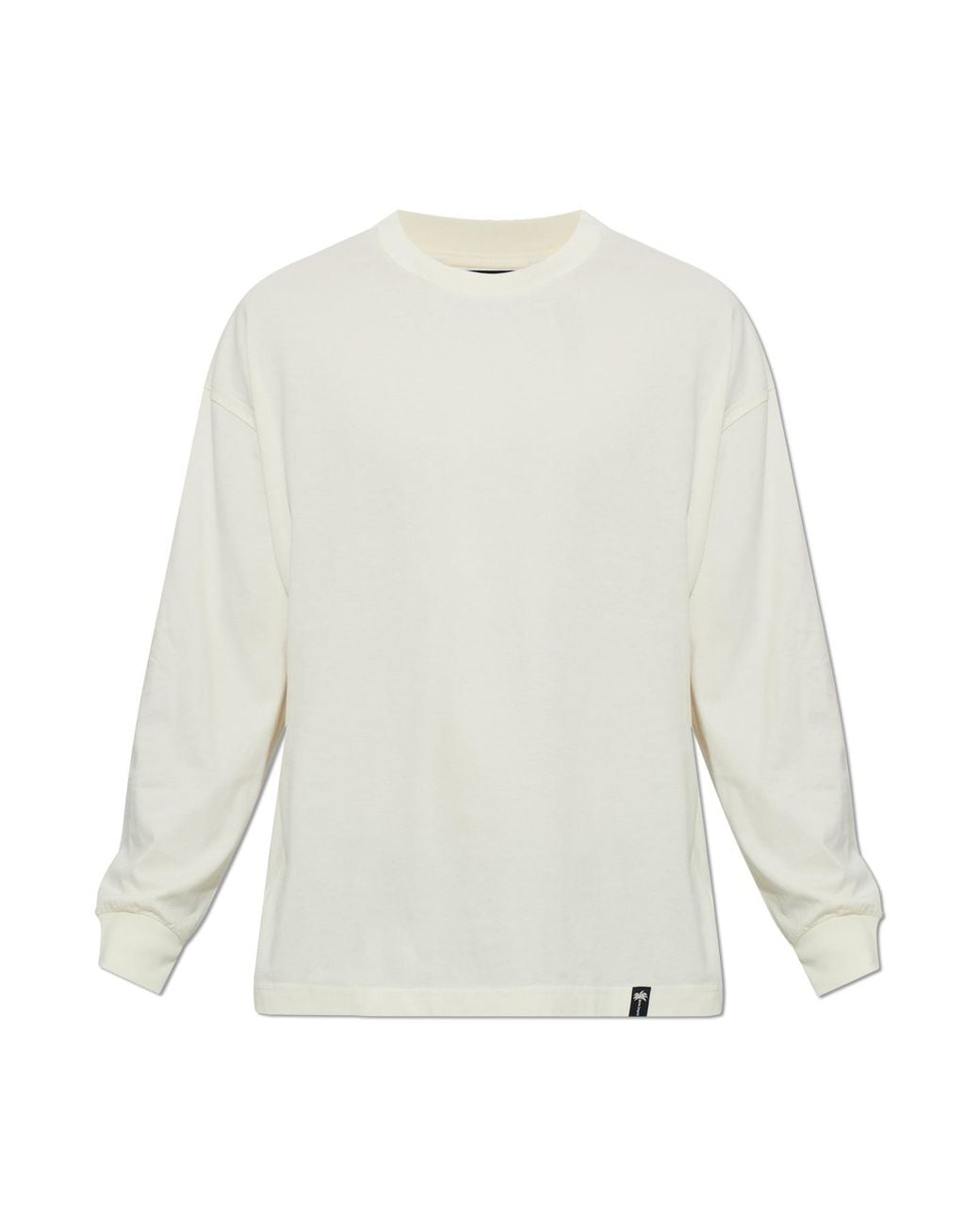 Palm Angels White Long-Sleeved Cotton T-Shirt for men