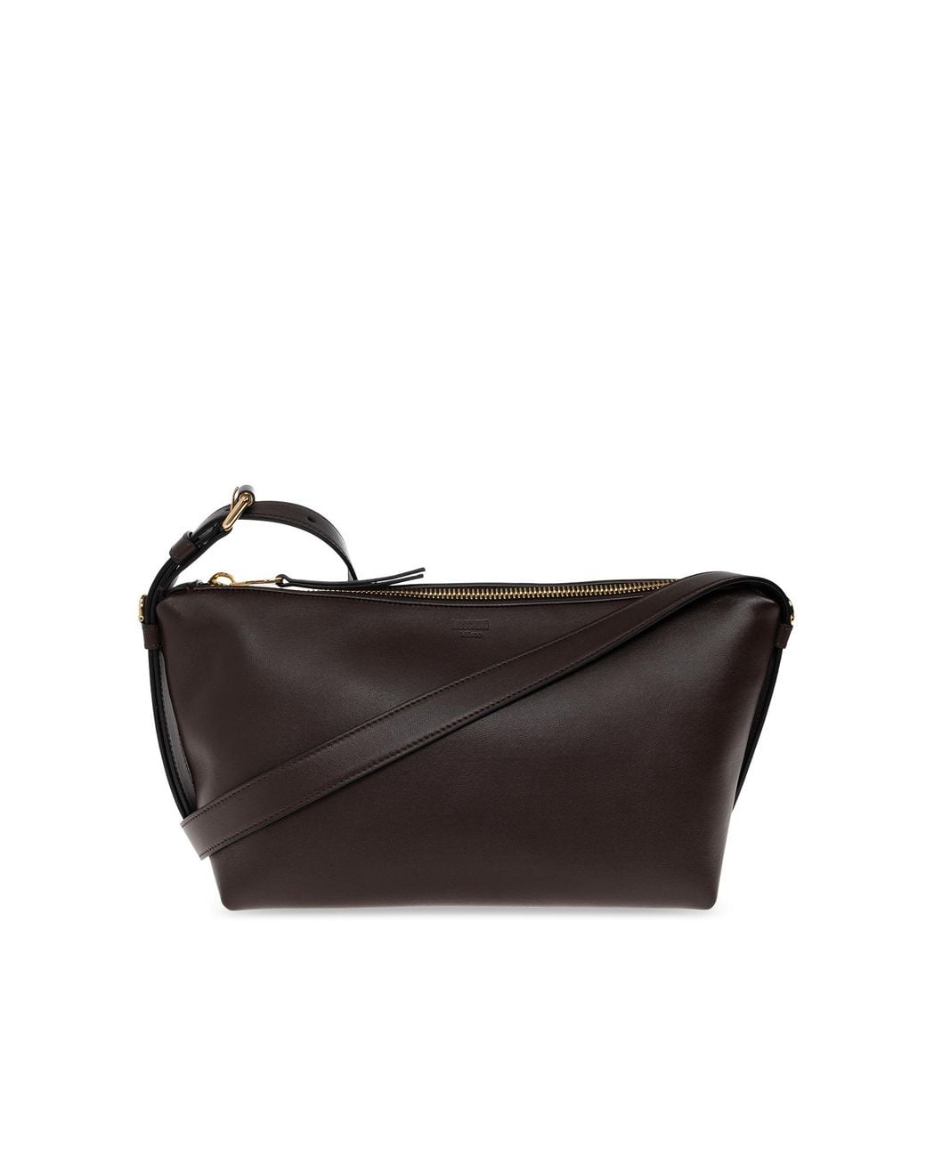 Moschino Black Leather Shoulder Bag With Logo