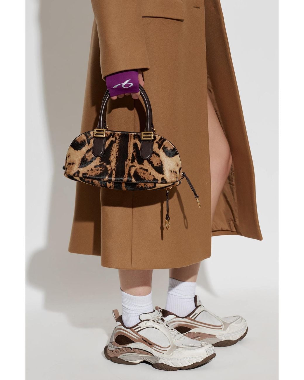 Balenciaga White Leather Bag 'Balero Bowl Mini'
