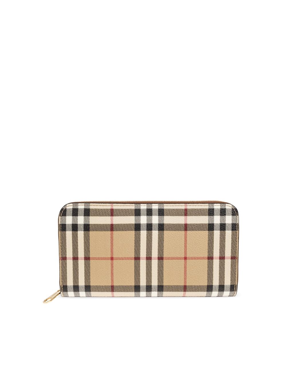Burberry Natural Wallet With A Checkered Pattern