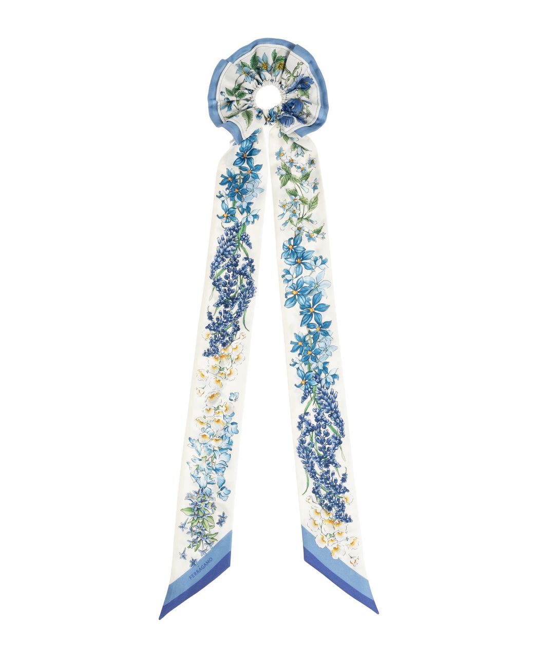 Ferragamo Blue Silk Hair Scrunchie