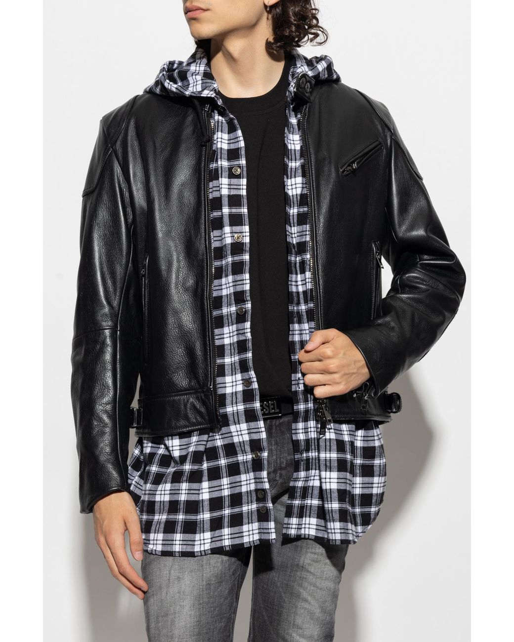 ゆ*様 DIESEL L-HEIN LETHER JACKET DIESEL 'L-Hein' Leather Jacket in Black for Men | Lyst