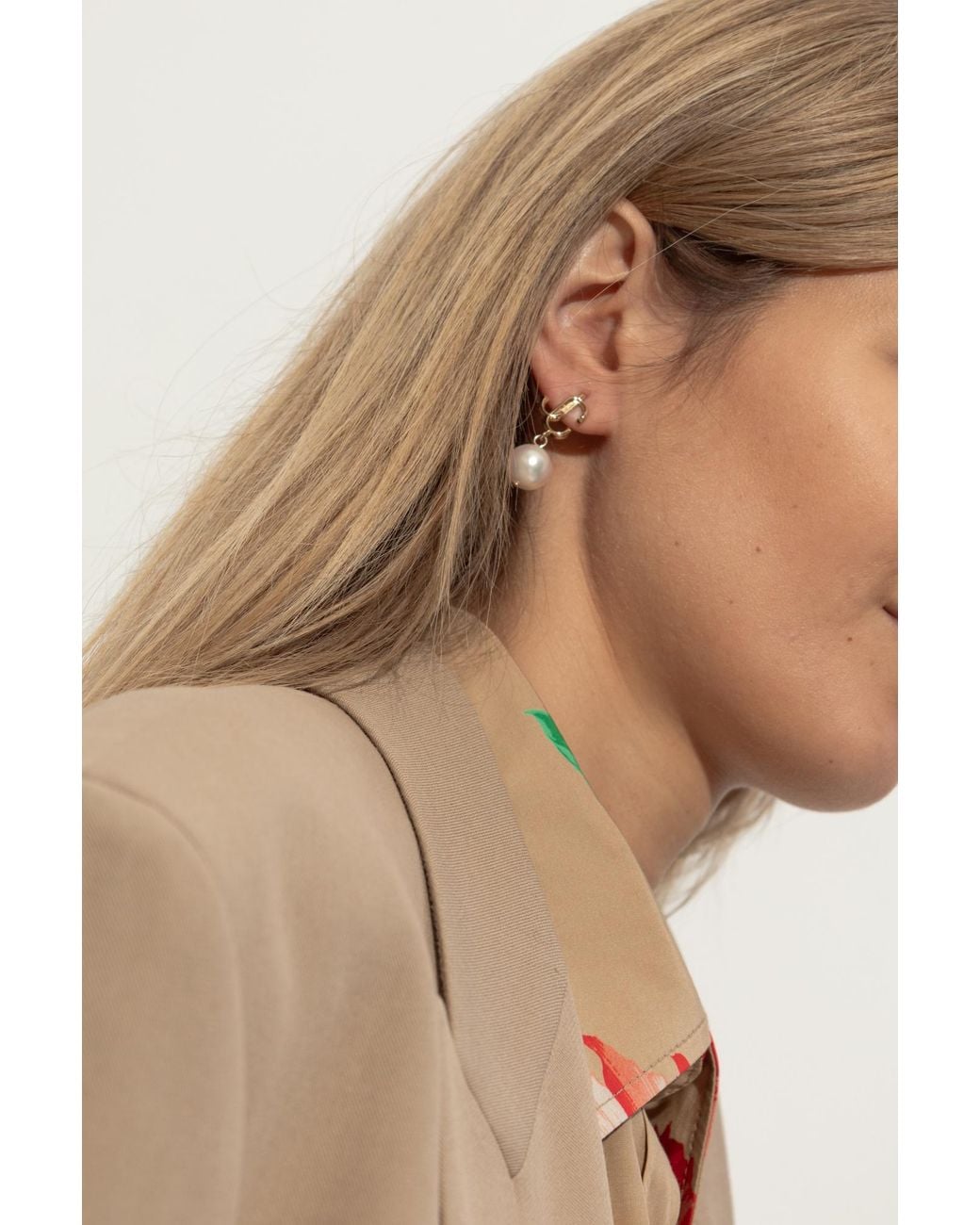 Jimmy Choo White Earrings With Pendant