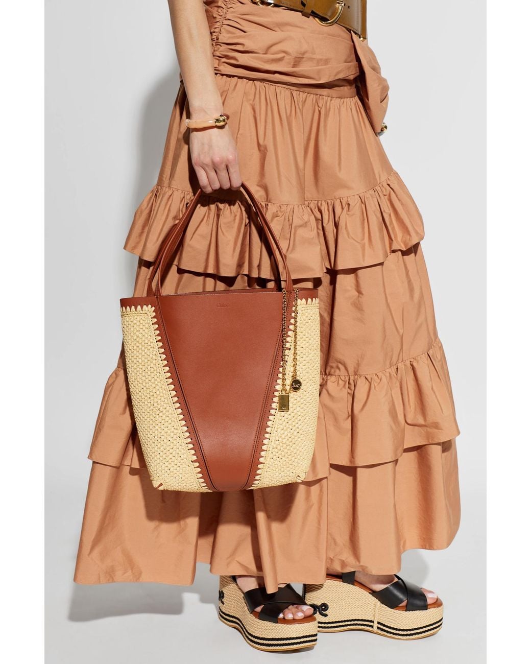 Chloé Brown 'Spin Medium' Shopper Bag