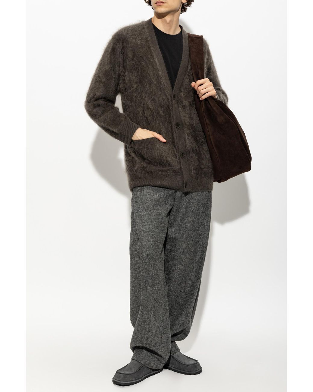 Lisa Yang Gray Cashmere Cardigan 'Devean' for men