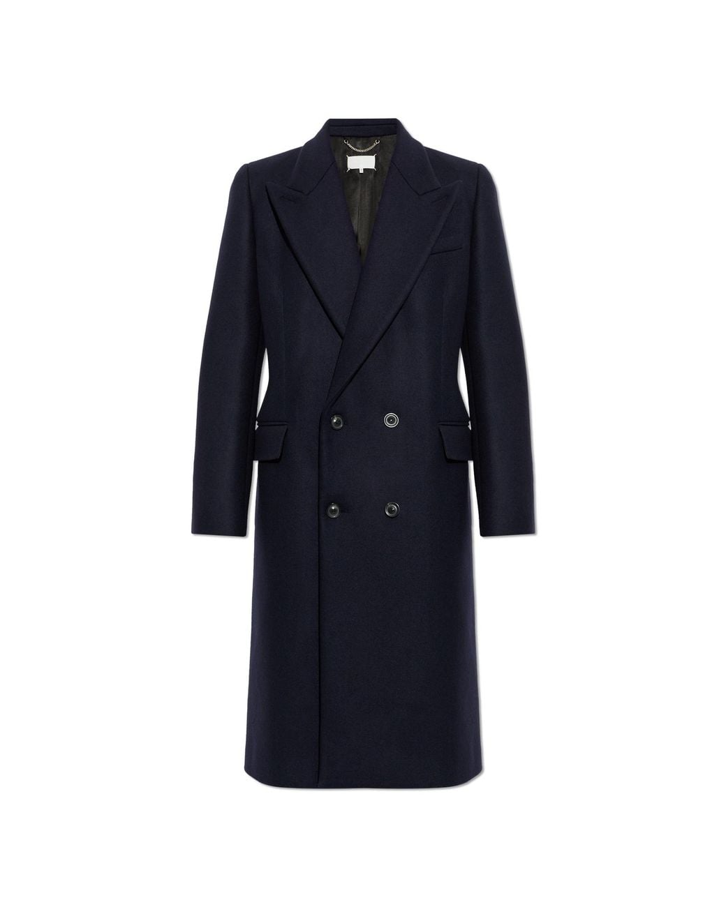 Maison Margiela Blue Virgin Wool Coat for men