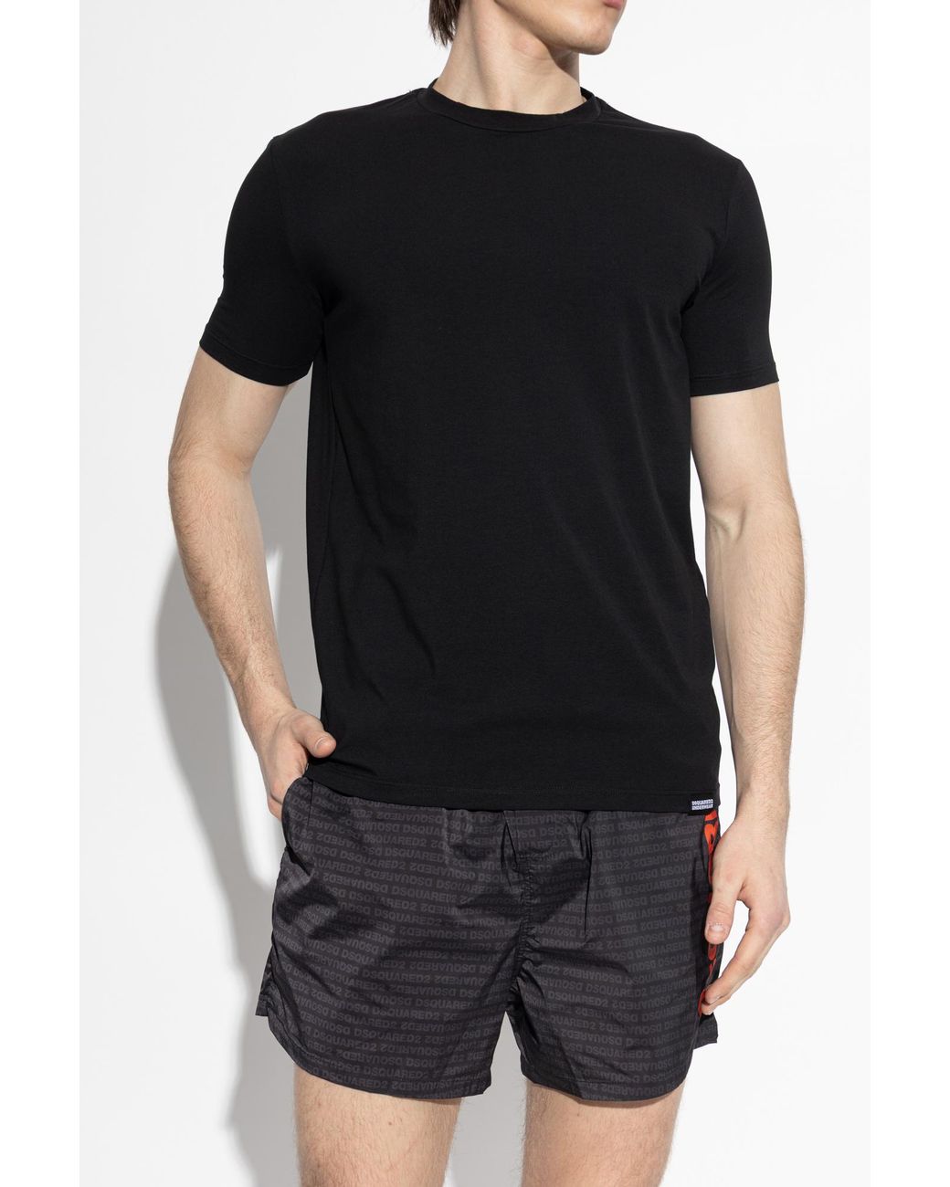 DSquared² Black Underwear T-Shirt With A Round Neckline for men
