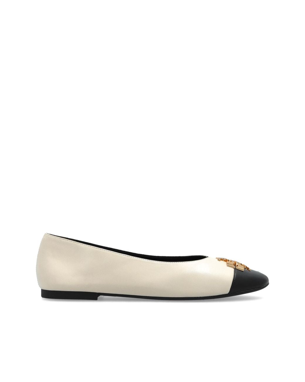 Tory Burch White 'Charlie' Ballerina Flats