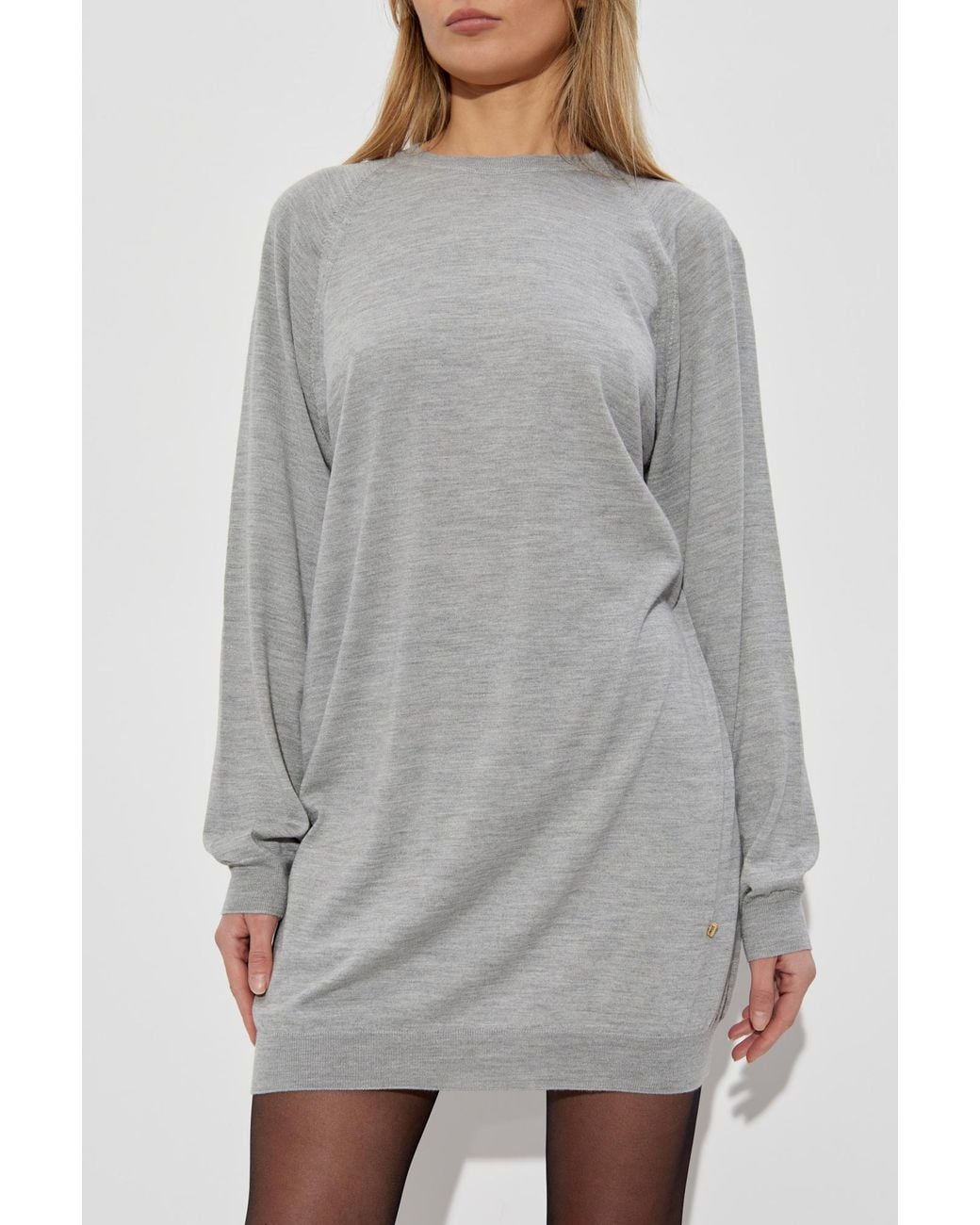 Moschino Gray Backless Dress