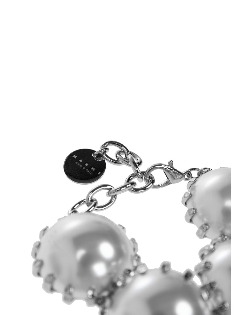 Marni Metallic Bracelet With Glass Pearls