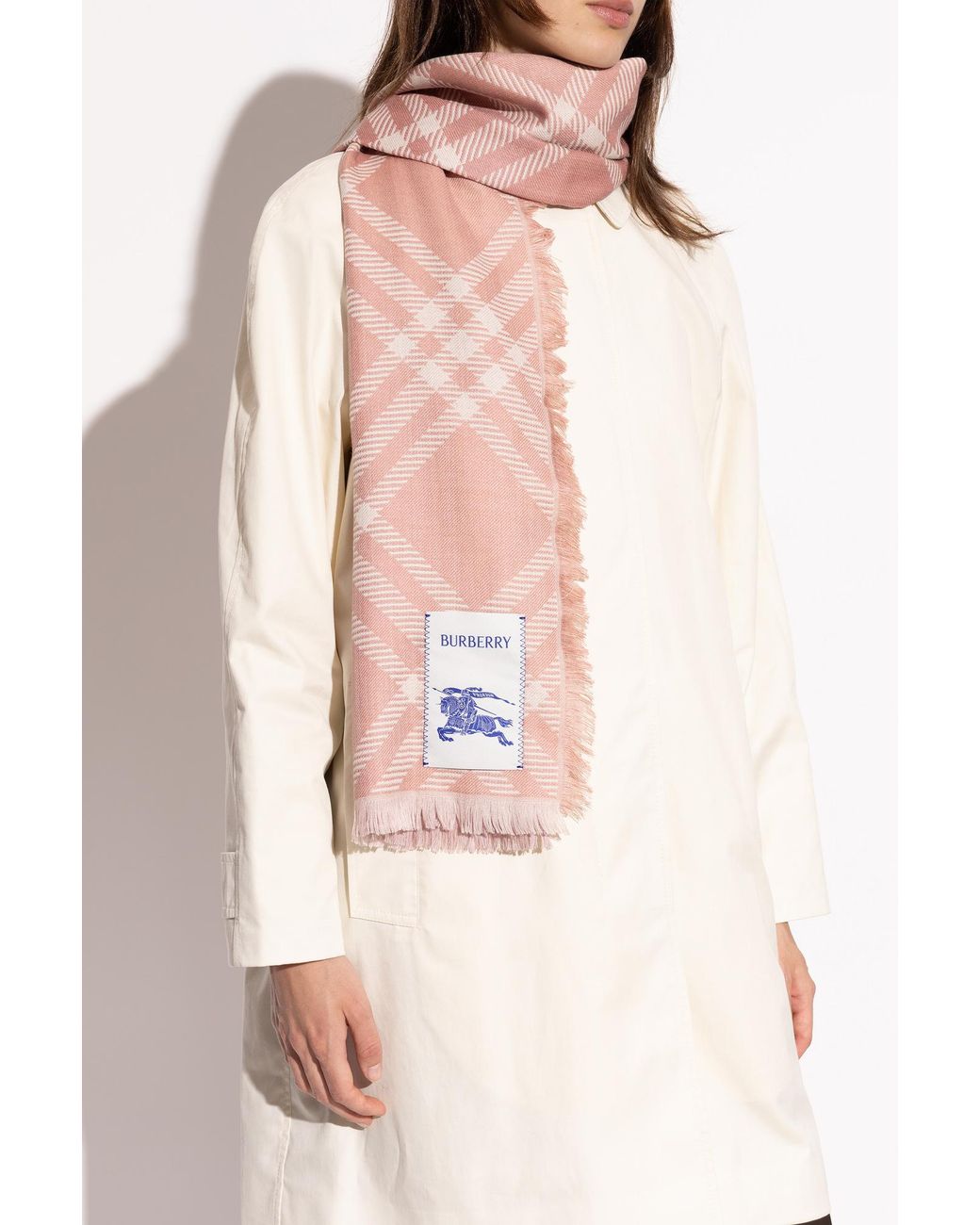 Burberry Pink Scarf With Logo