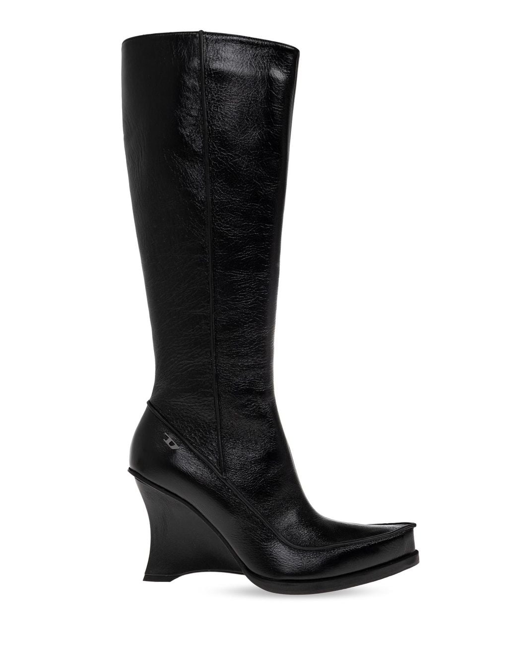 DIESEL Black Wedge Heel Boots 'D-Lucette-90-Kb'