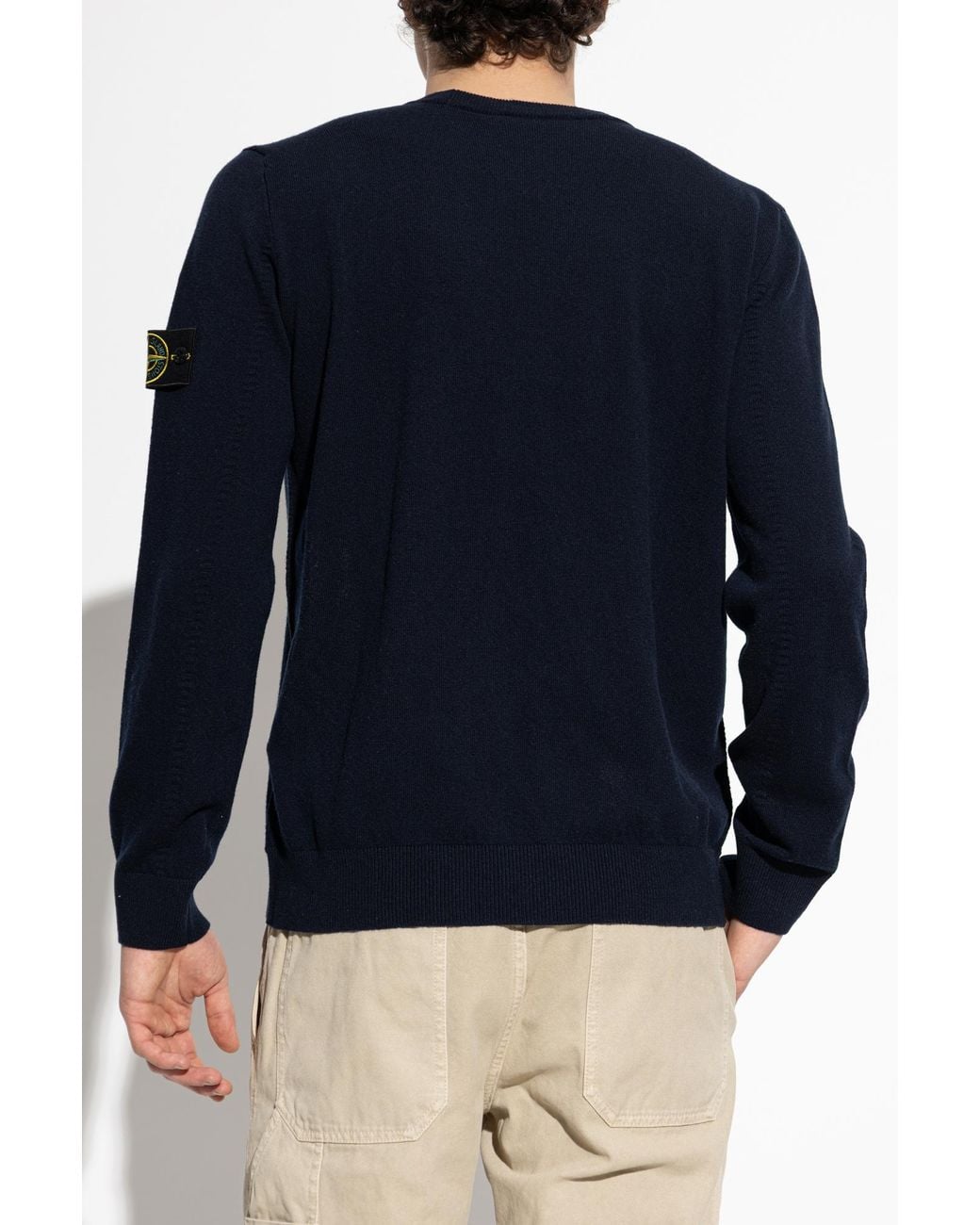 Stone Island Blue Light Jacket With Collar for men