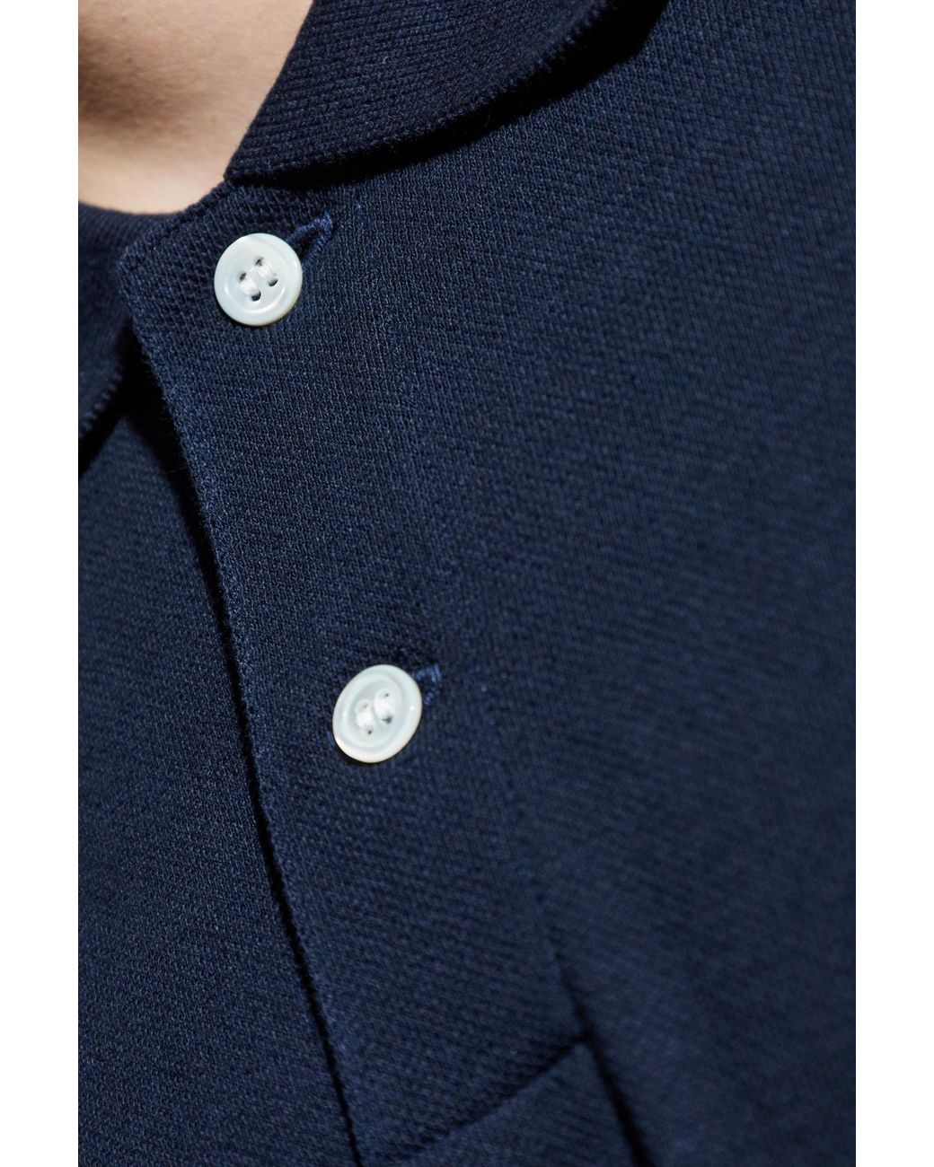 COMME DES GARÇONS PLAY Blue Polo With Logo Patch for men