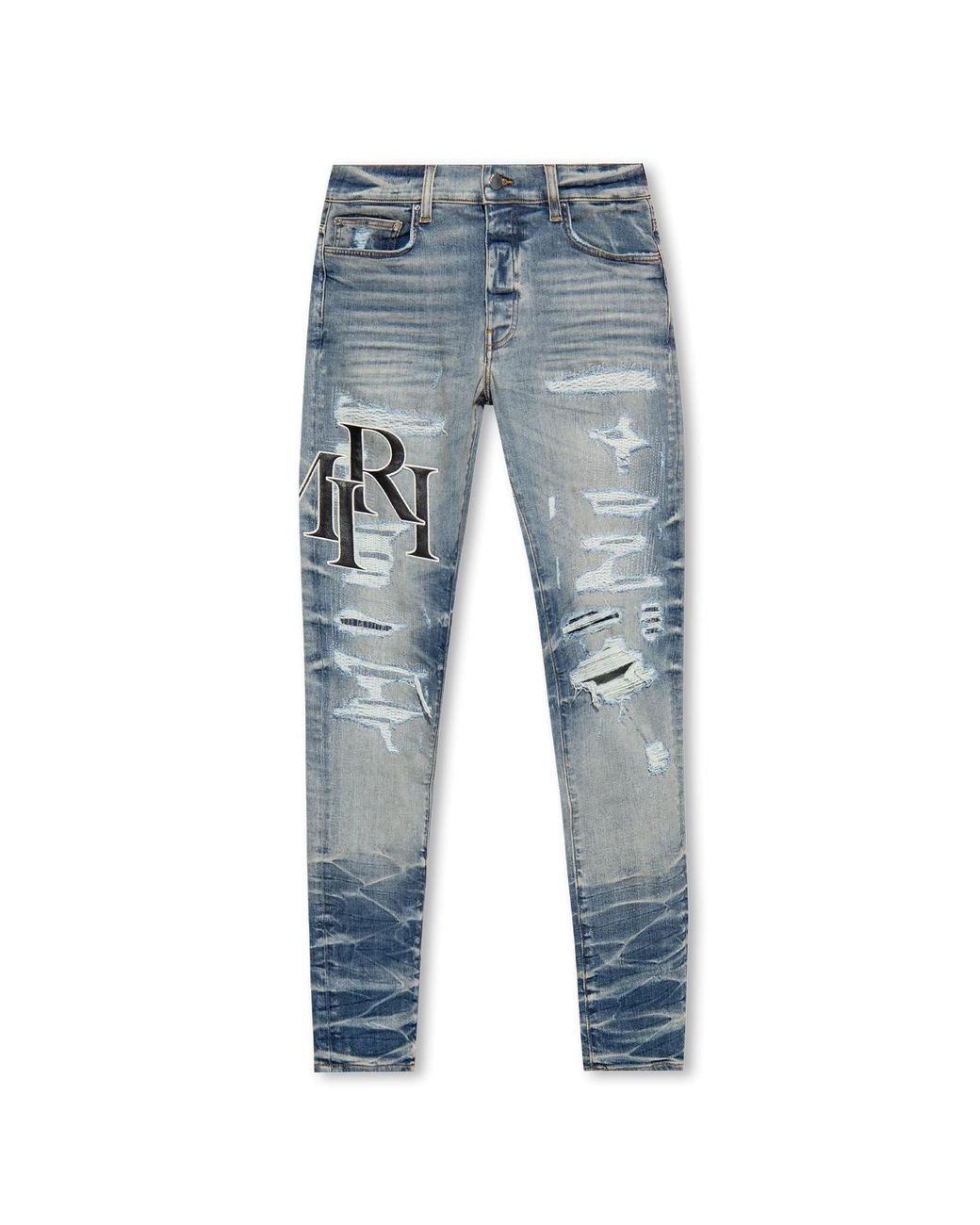 【AMIRI】ヴィンテージ感漂うAMIRI BLUEジーンズ amiri-BLUE-Jeans-With-Vintage-