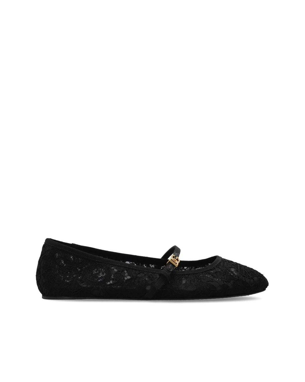 Dolce & Gabbana Black Lace Ballet Flats
