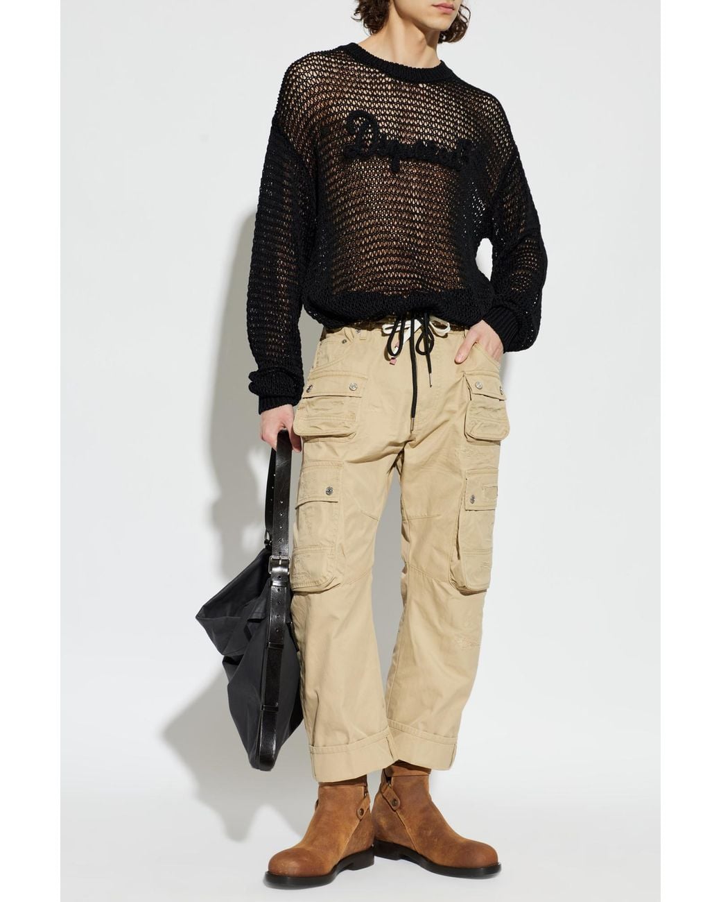 DSquared² Black Transparent Sweater for men