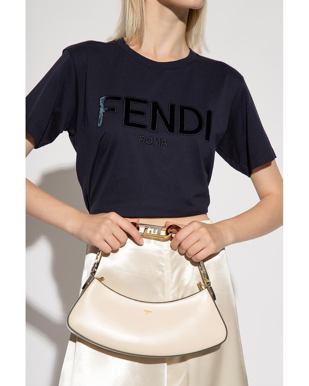 Fendi Leather ' O'lock Swing' Hobo Bag in Cream (Natural) Lyst