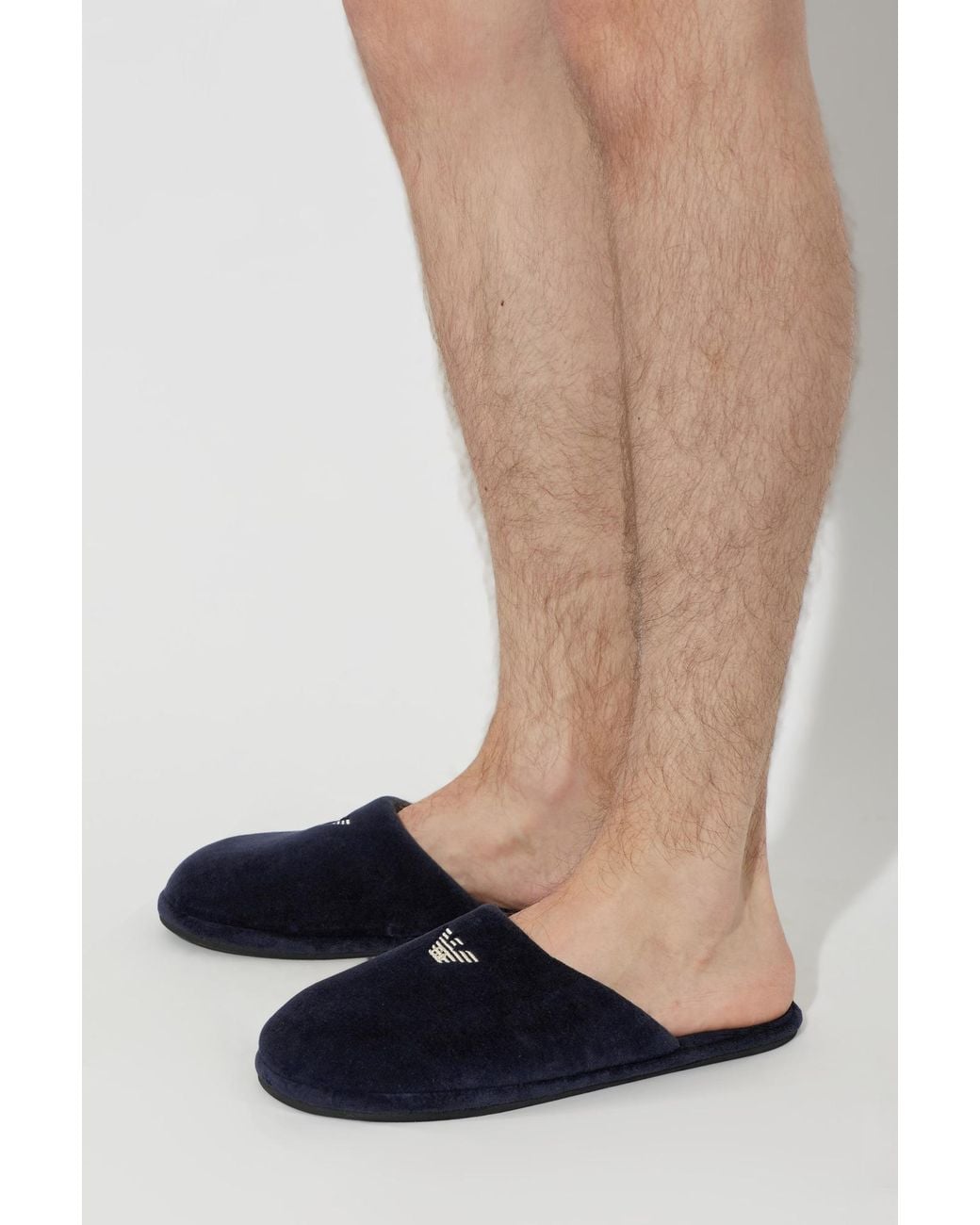 Emporio Armani Black Logo Slippers for men